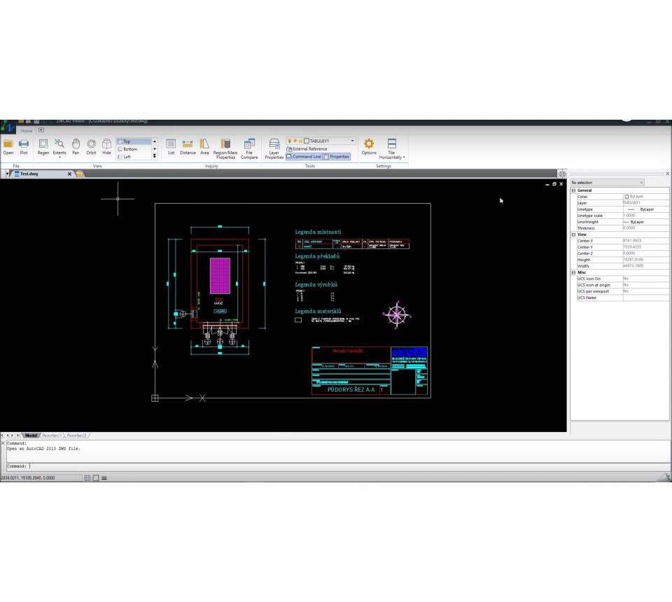 ZWCAD DWG Viewer (bezplatný prohlížeč DWG výkresů)