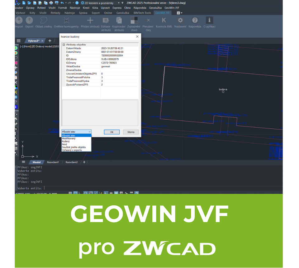 GeoWin JVF (digitální technická mapa DTM) GeoWin JVF (digitální technická mapa DTM)